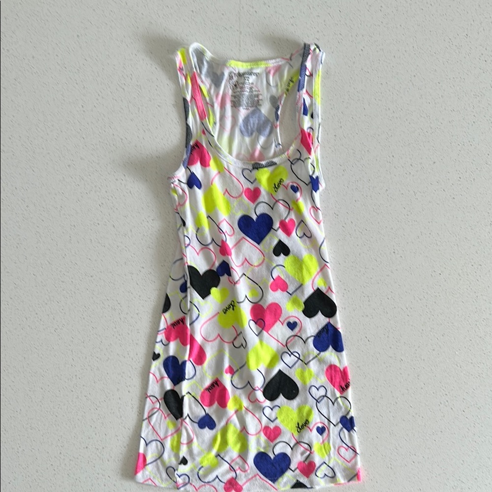 No Boundaries Fitted Yellow and Pink Tank Top